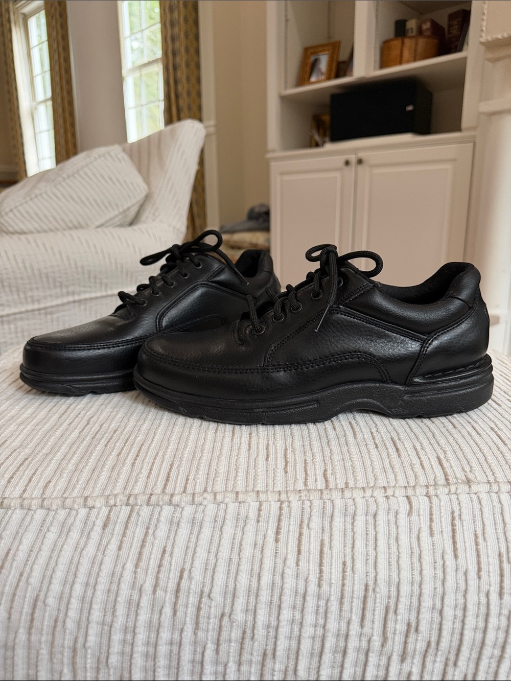 Rockport Eureka Black Leather Oxfords Mens 9.5 W Wide Walking Shoes K71218⁠